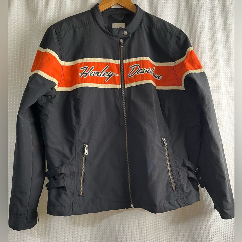 Harley-Davidson Black Jacket with Orange Stripe